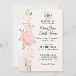 Schöne Rosen Florale Hochzeit Einladung