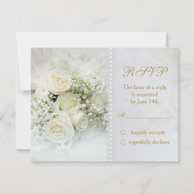 Schöne Rosen Hochzeit RSVP Einladung (Vorderseite)