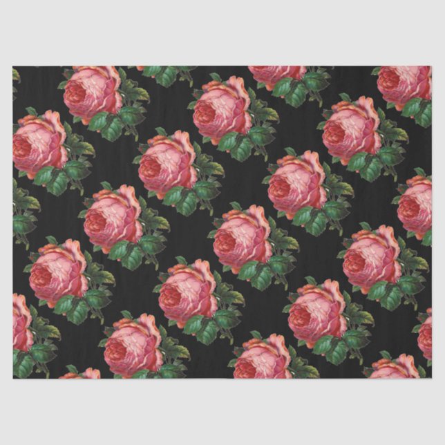 SCHÖNE ROSEN, schwarze Blume Seidenpapier (Vorderseite)