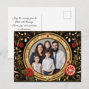 Schöne ✡️ Rosh Hashanah mit Foto Postkarte