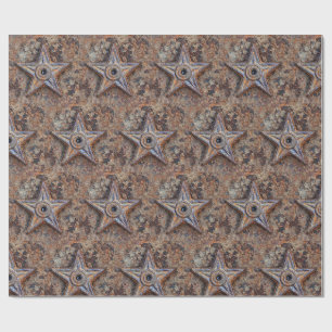 Schöne rostige Stern-Fotokunst Geschenkpapier