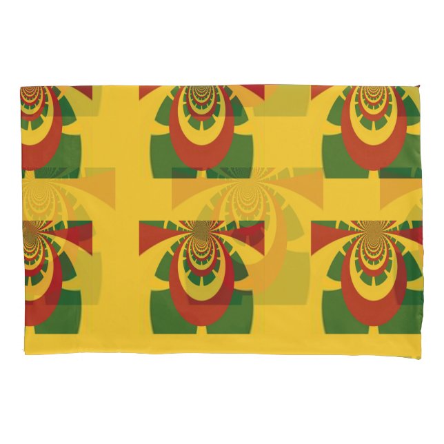 Schöne Rot Golden Green Neueste Design Queen Size Kissenbezug (Vorderseite-Links)
