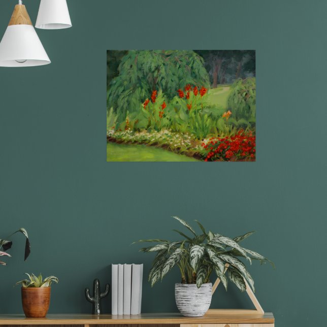 Schöne Rot-Grün-Parklandschaft Poster (Wohnzimmer 1)