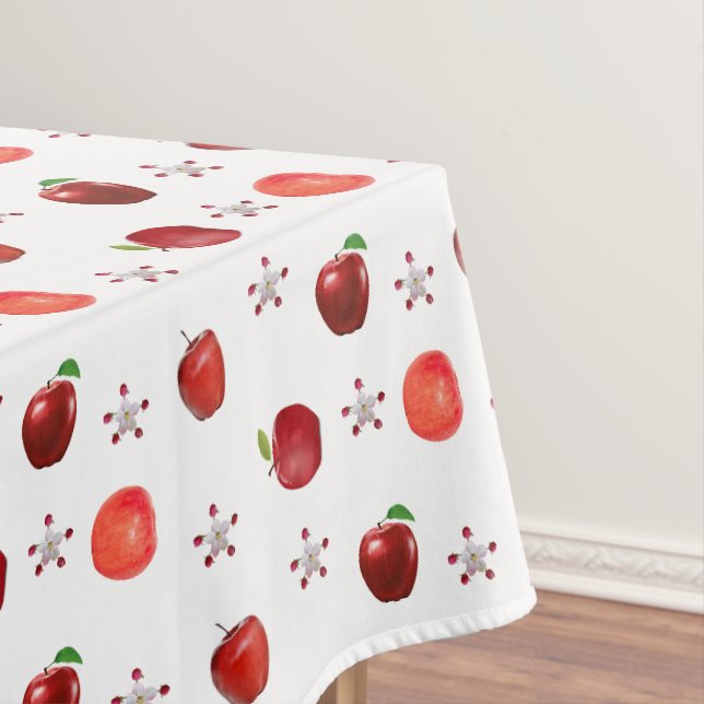 Schöne Rote Äpfel & Apfel Blume auf Weiß Tischdecke (Beispiel)