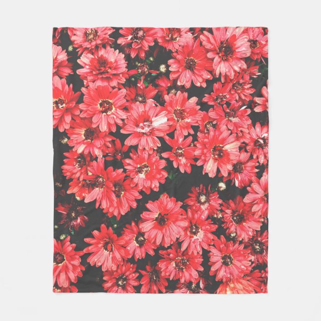 schöne rote Blume, Blume, Fleecedecke (Vorderseite)