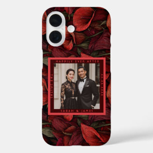 Schöne rote Calla-Lilien rustikale Hochzeit iPhone 16 Hülle
