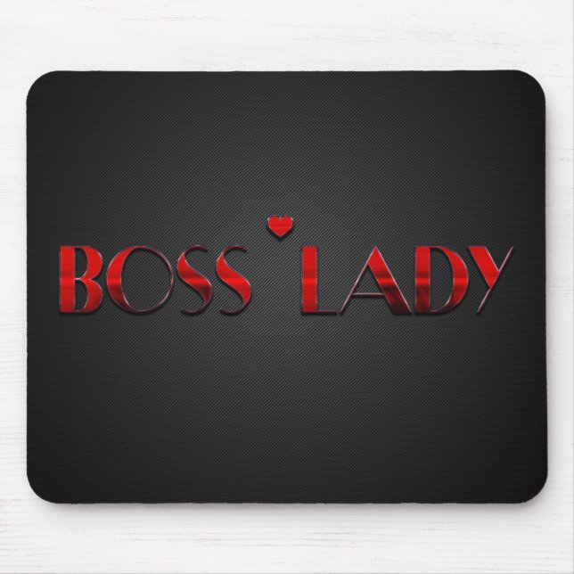 Schöne rote Chef-Dame Text mit Kohlenstoff Mousepad (Vorne)