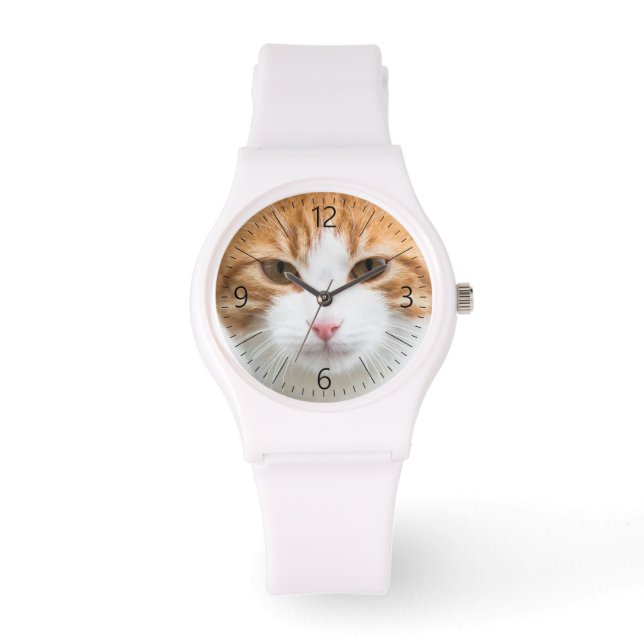 Schöne rote Katze Armbanduhr (Vorderseite)