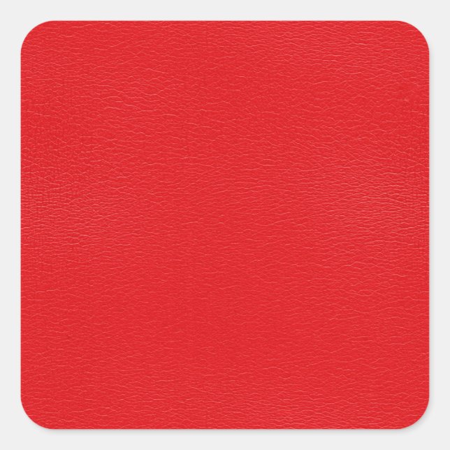 Schöne rote Ledertextur Quadratischer Aufkleber (Vorderseite)