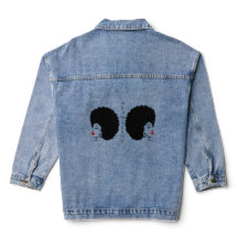 Schöne rote Lippen Afro-Denimjacke