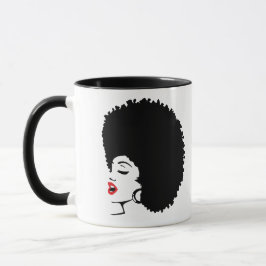Schöne rote Lippen Afro Tasse