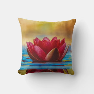 Schöne rote Lotus, Zen Kissen