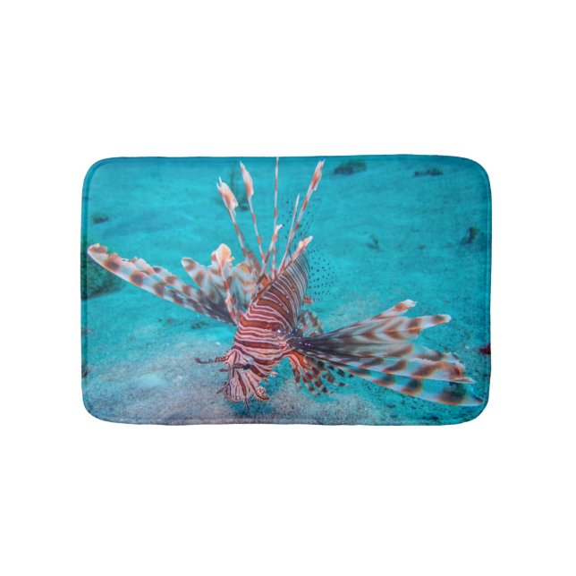 Schöne rote Löwe-Fische Badematte (Vorderseite)