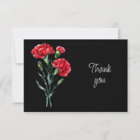 Schöne rote Nelken Blumen Danke Karte