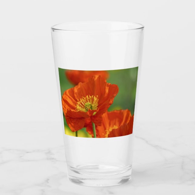 Schöne rote Poppy Glas (Vorderseite)