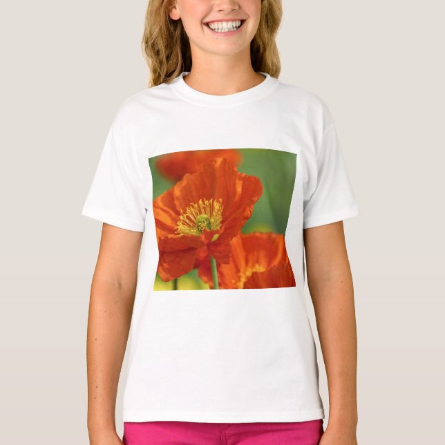 Schöne rote Poppy T-Shirt (Vorderseite)