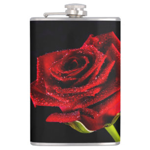 Schöne rote Rose Flachmann