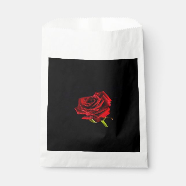 Schöne rote Rose Geschenktütchen (Vorderseite)