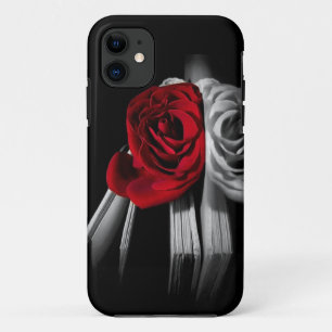 Schöne Rote Rose im Buch iPhone 11 Hülle