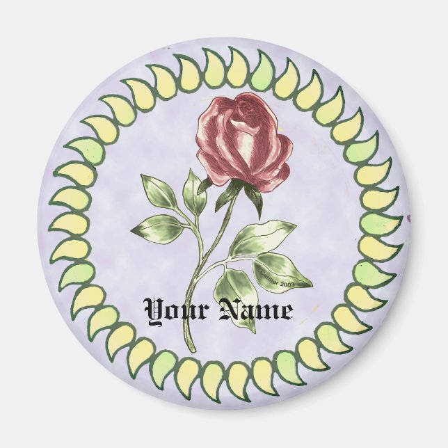 Schöne Rote Rose Magnet (Vorne)