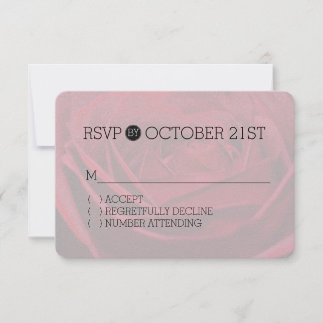 Schöne Rote Rose Romantische UAWG RSVP Karte (Vorderseite)
