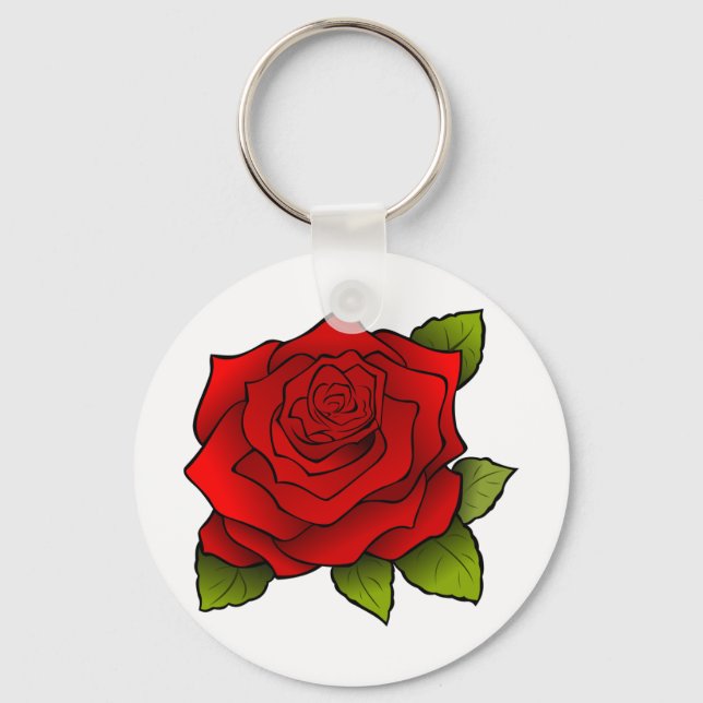 Schöne Rote Rose Schlüsselanhänger (Vorderseite)