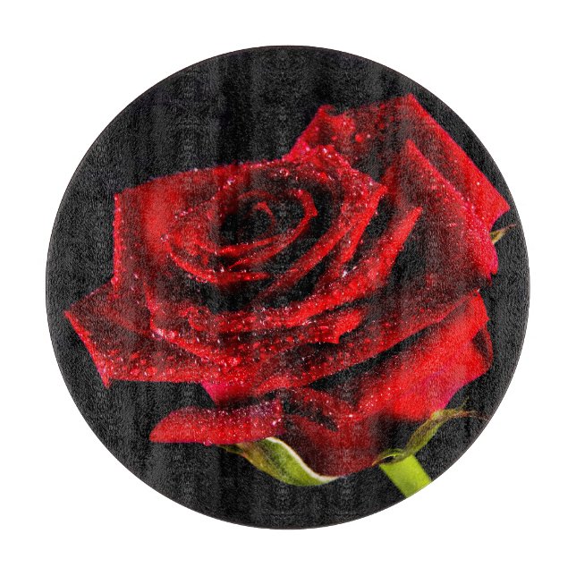 Schöne rote Rose Schneidebrett (Vorderseite)