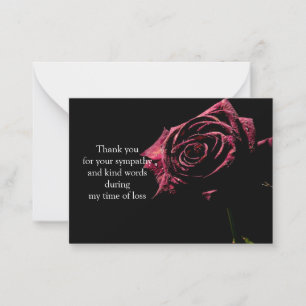 Schöne Rote Rose Schwarzer Hintergrund Danke Karte