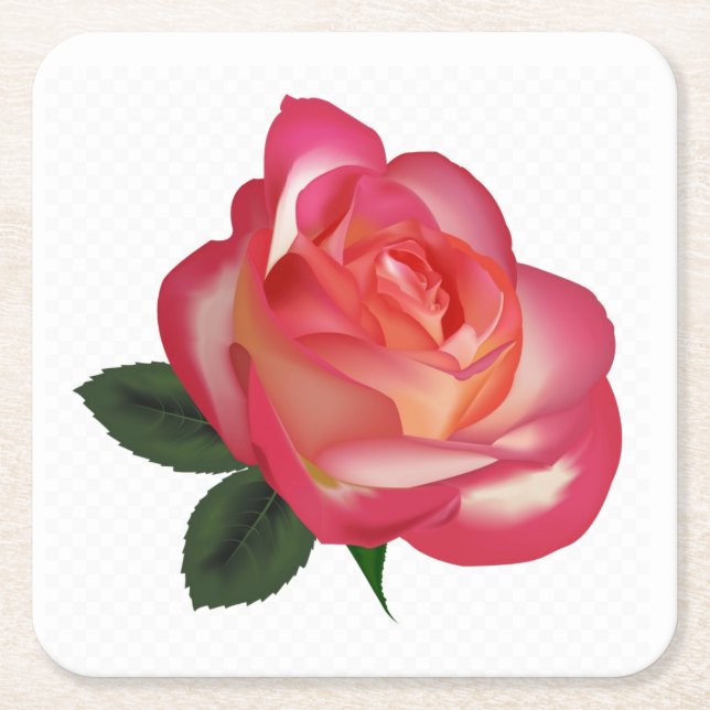 Schöne Rote Rose Untersetzer Set (Vorderseite)