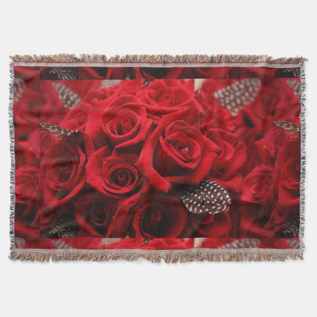 Schöne Rote Rosen Decke (Vorderseite)