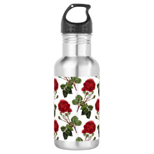 Schöne Rote Rosen Edelstahlflasche