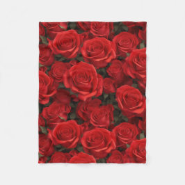 Schöne Rote Rosen Fleecedecke