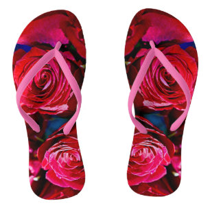 Schöne Rote Rosen Flip Flops