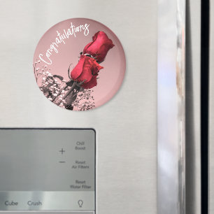 Schöne rote Rosen Foto Sonderanlass Nachricht Magnet