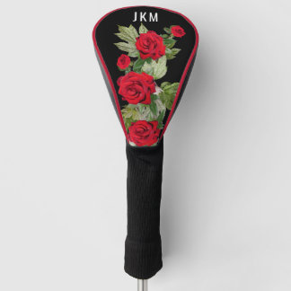 Schöne Rote Rosen mit Monogramm Golf Headcover