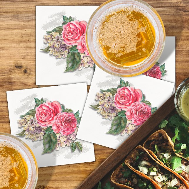 Schöne Rote Rosen Papier Cocktail Napkin Serviette (Von Creator hochgeladen)