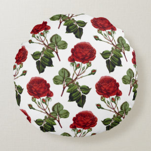 Schöne rote Rosen Rundes Kissen