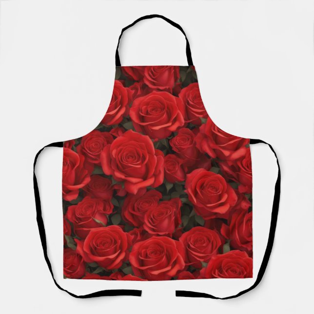 Schöne Rote Rosen Schürze (Vorderseite)