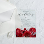 Schöne Rote Rosen & Silberhochzeit Acryleinladungen<br><div class="desc">Herrliche Rote Rosen & Silberhochzeit Akryllische Einladungen Siehe dazu passende Kollektion in Nest und Nest Store Vielen Dank</div>