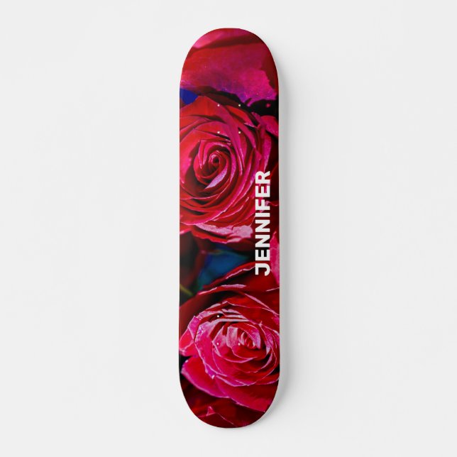 Schöne Rote Rosen Skateboard (Vorne)