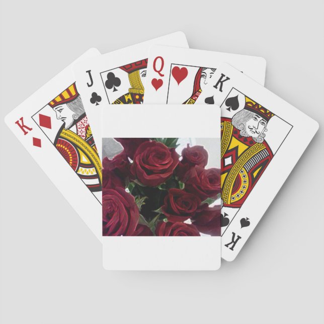 SCHÖNE ROTE ROSEN SPIELKARTEN (Rückseite)