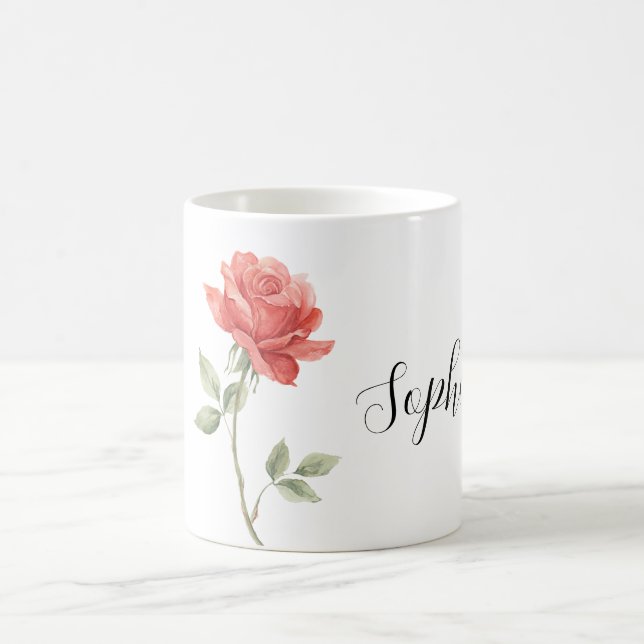 Schöne rote Rosenblume Kaffeetasse (Mittel)