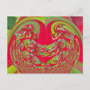 Schöne rote und grüne Textur Farb Abstract Art Postkarte