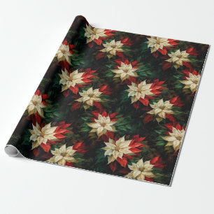 Schöne rote und weiße Poinsettias Geschenkpapier