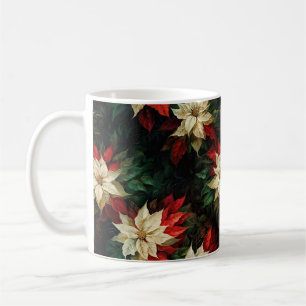 Schöne rote und weiße Poinsettias Kaffeetasse