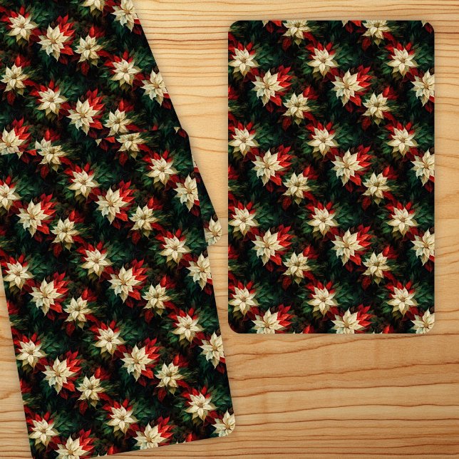 Schöne rote und weiße Poinsettias Spielkarten (Von Creator hochgeladen)