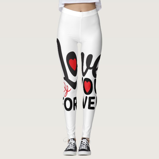 Schöne, rote und weiße Täler Leggings (Vorderseite)