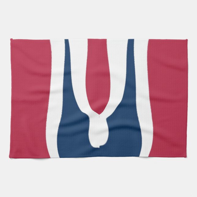 Schöne, rote, weiße, blaue Textur Abstrakt Handtuch (Horizontal)