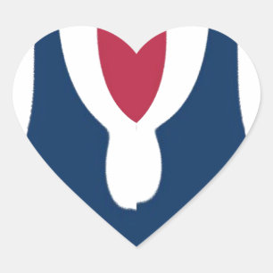 Schöne, rote, weiße, blaue Textur Abstrakt Herz-Aufkleber