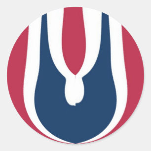 Schöne, rote, weiße, blaue Textur Abstrakt Runder Aufkleber